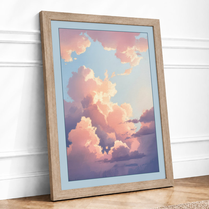Golden Hour Clouds Modern - Print, Oak, A4 - 29.7 x 21.0 cm