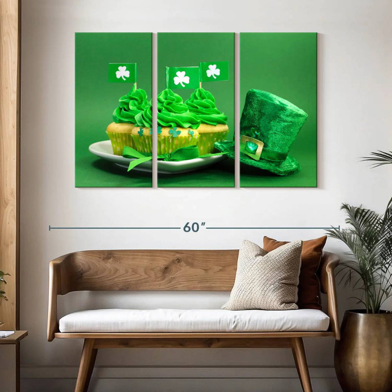 Lelend Cupcakes For St. Patrick's Day, 32" H x 50" W