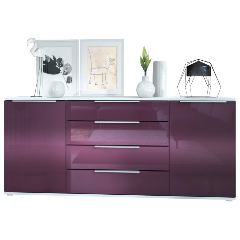Adans 166.5cm Sideboard, Blackberry High-gloss