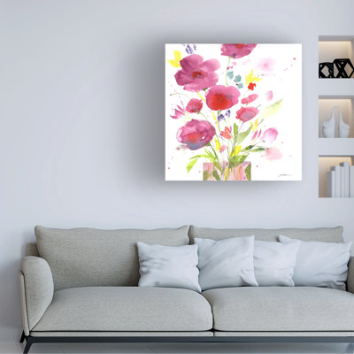Art sur toile bolichina, fuchsia doré