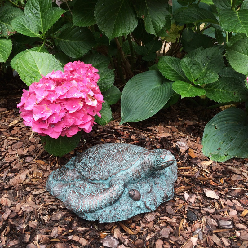 Bronze Patina Sea Turtle Coastal Stepping Stone for Indoor/Outdoor Use