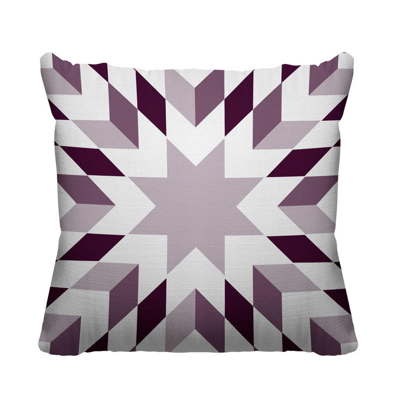 Coussin décoratif intérieur / extérieur Saki Country, L 17 po x H 17 po, Mauve