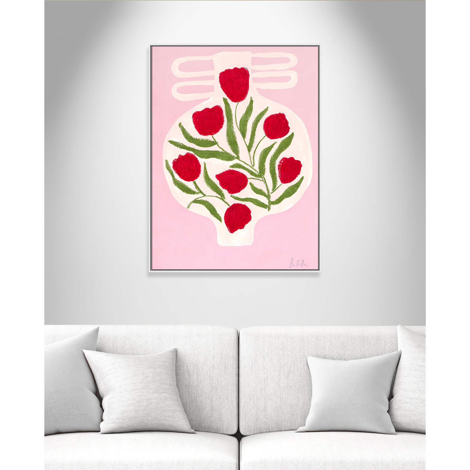 Vase No. 02 Print by Camilla Bergqvist, 49.5" H x 37.5" W, White