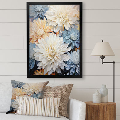 «White and Blue Mums Fragrant Elegance I», reproduction sur toile