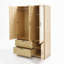 Armoire 4 portes avec miroir, armoire à DEL avec portes et 2 tiroirs, armoire de rangement en bois avec tringle, tablettes réglables