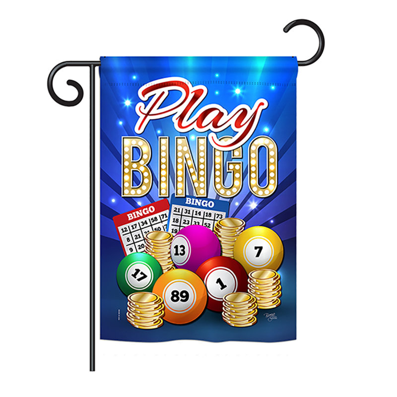 Polyester de 2 côtés 18,5 x 13 po play bingo drapeau de jardin