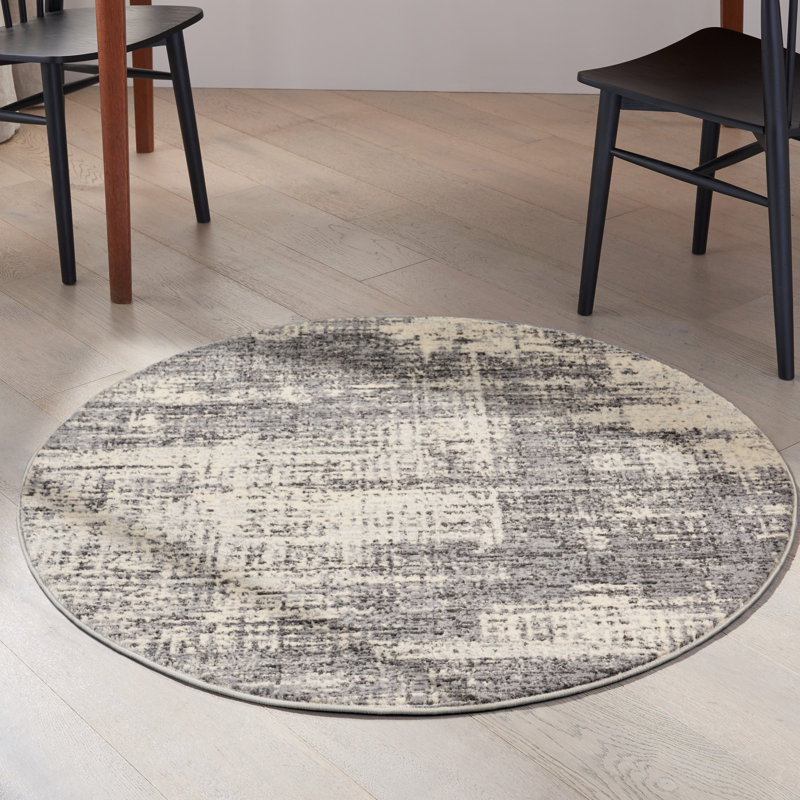 Rush Abstract Indoor Rug, Round 4'