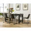 Ensemble de table de salle à manger 7 pièces en bois au fini noir antique avec 6 chaises en similicuir gris-103061561-103061562-103061564-103061566-103061567