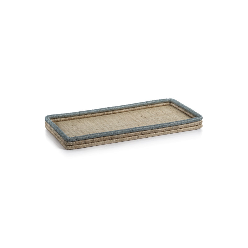 Plateau en rotin / abaca Oldsmar, H 1,5 po x l 8,75 po x P 18,25 po