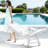 White Outdoor Lounge Chair Set (Two Pieces), Made Of High-Density Polyethylene, With Wheels And Cup Holders, 5 Adjustable Positions, Suitable For Pool Terraces.-981370679