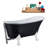 55" Streamline Clawfoot Soaking Acrylic Bathtub With Drain, Clawfeet, and Bamboo Tray-76109889-76109915