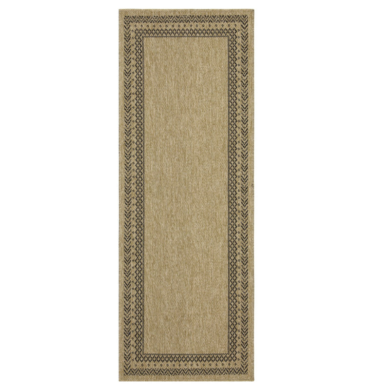 Jute And Black Indoor/Outdoor Area Rug (7 Ft. 10 In. X 10 Ft. 3 In.), Rectangle 7'10" x 10'3"