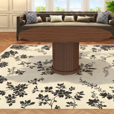 Space-saving Extendable Dining Table, Walnut Mdf, Modern Style For Any Kitchen