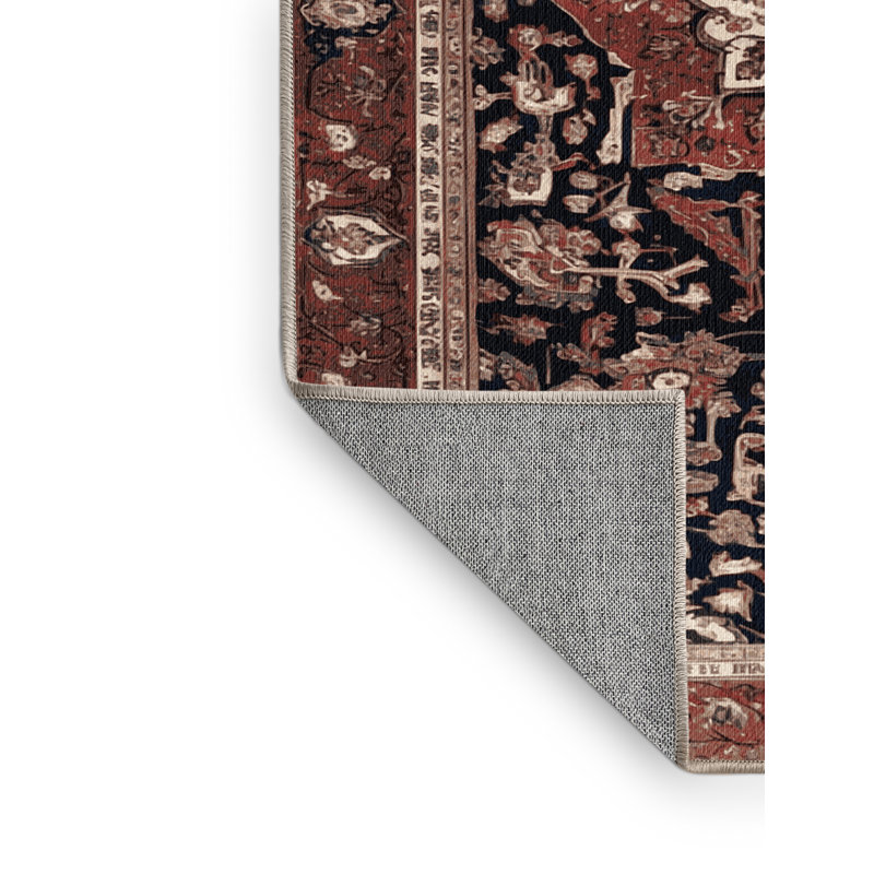 Tapis brun lavable à la machine, Rond 8 pi