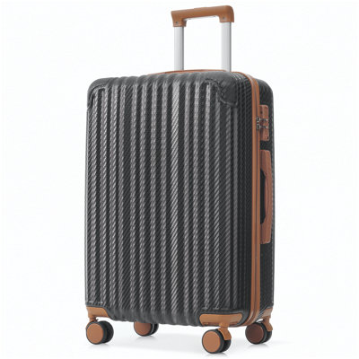 6-Piece Luggage Set, Durable Hardshell ABS Suitcase with Spinner Wheels, TSA Lock, Side Hooks, Lightweight Carry-On & Checked Luggage