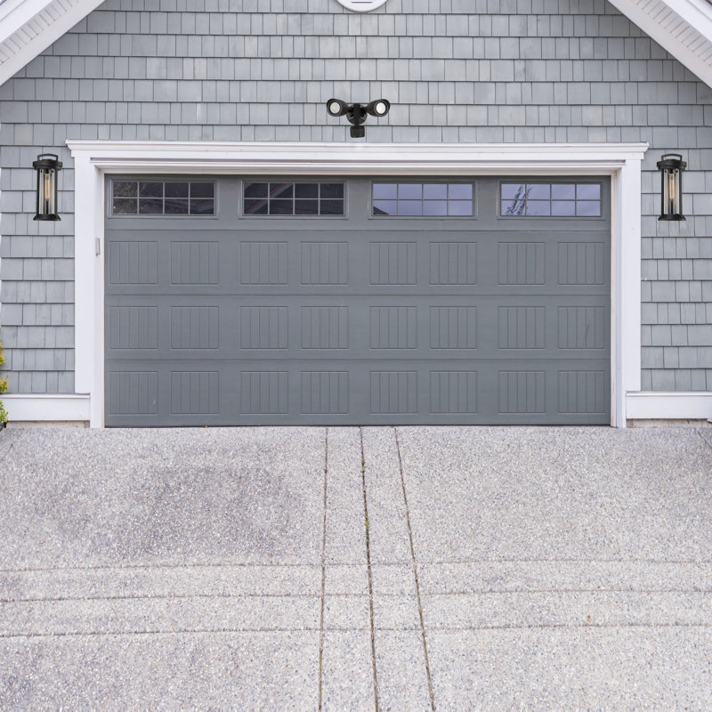 Black Dual Head LED Outdoor Security Flood Light with Motion Sensor