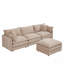  Canapé modulaire en L 3 places avec repose-pieds amovible - café-488465072