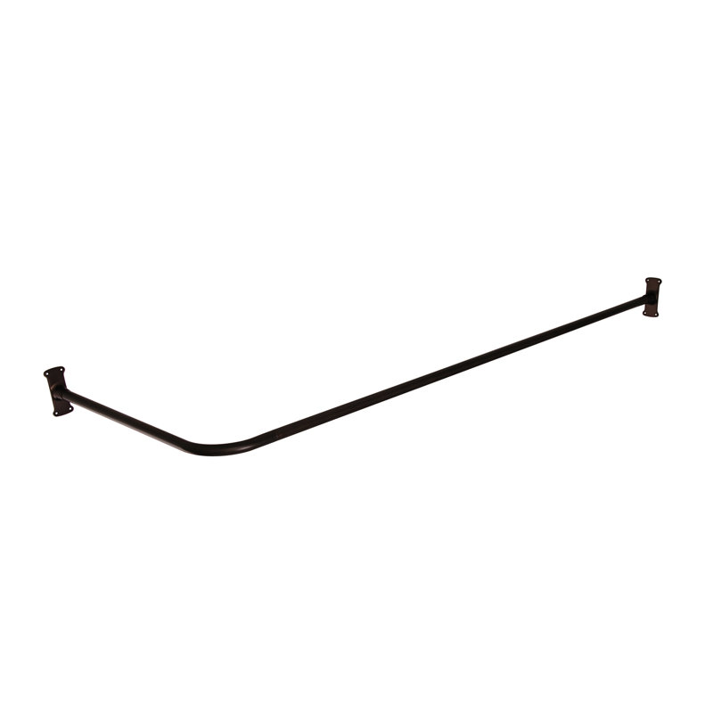 Tringle à rideau de douche fixe angulaire en L, Bronze huilé, H 1,5 po x l 66 po x P 26 po