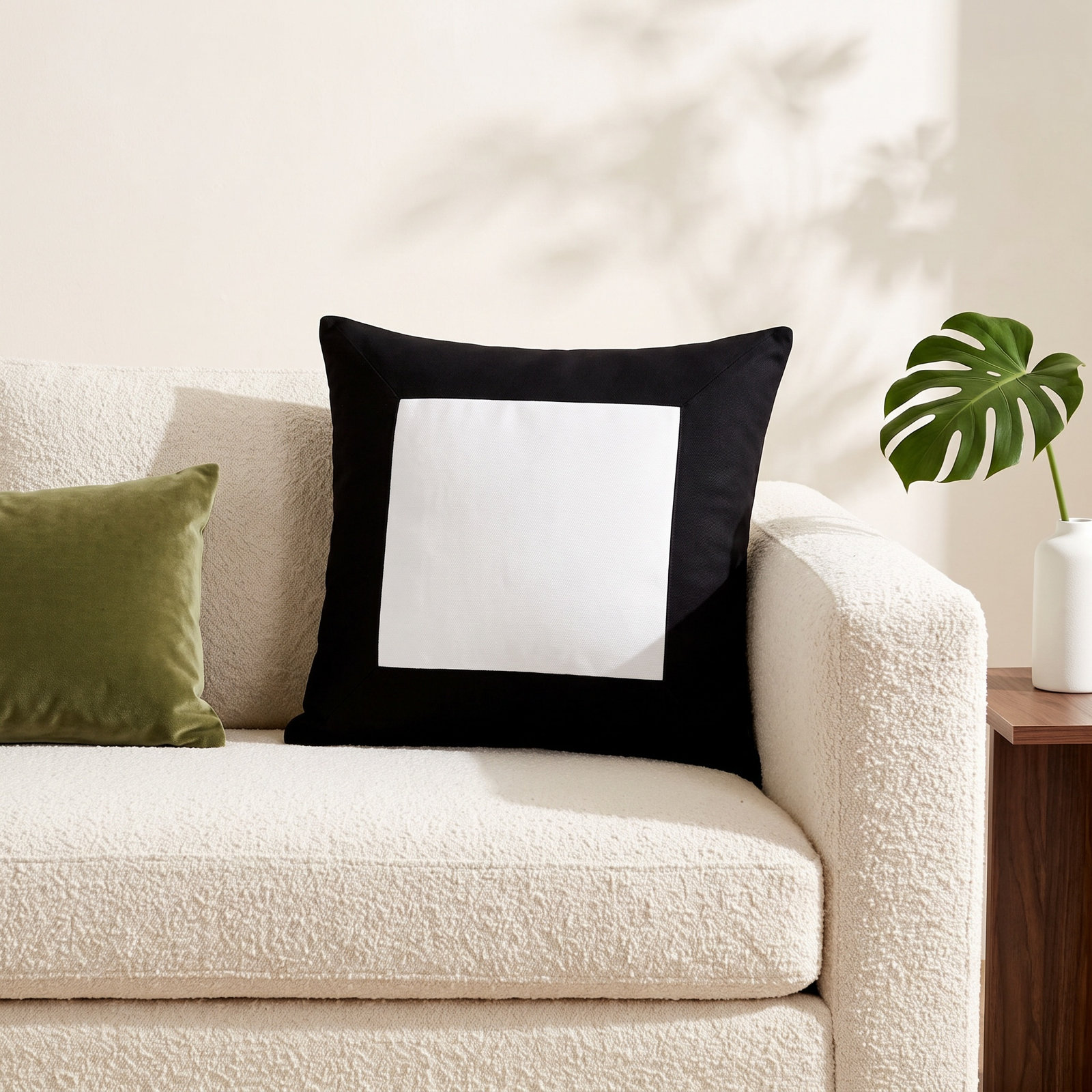 Luella Geometric Indoor/Outdoor Throw Pillow, 15W" x 15H", Black