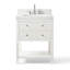Meuble-lavabo Capri 28 po en bois massif avec un seul lavabo et un comptoir en quartz blanc Thassos de 2 po.-70715101-96881987