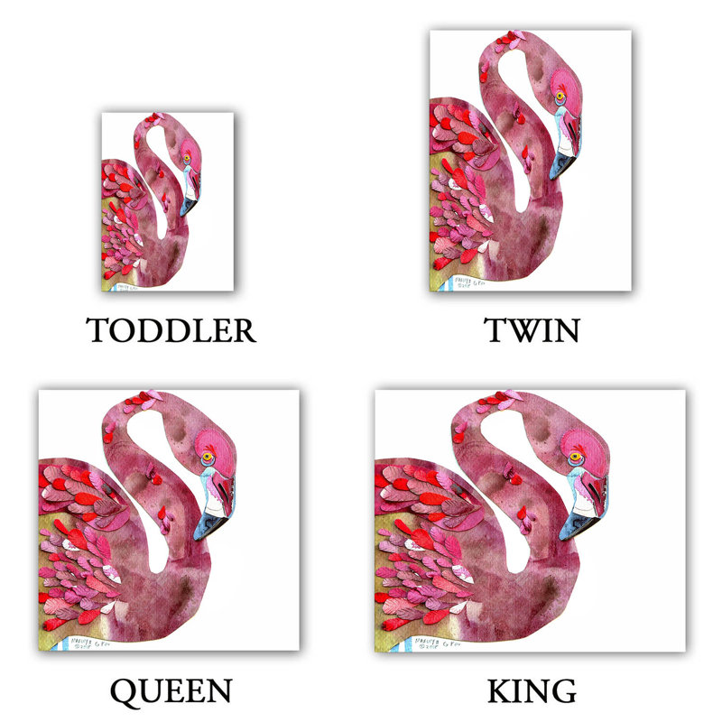 Ensemble de housse de couette flamant rose, 1 housse simple + 1 taie standard