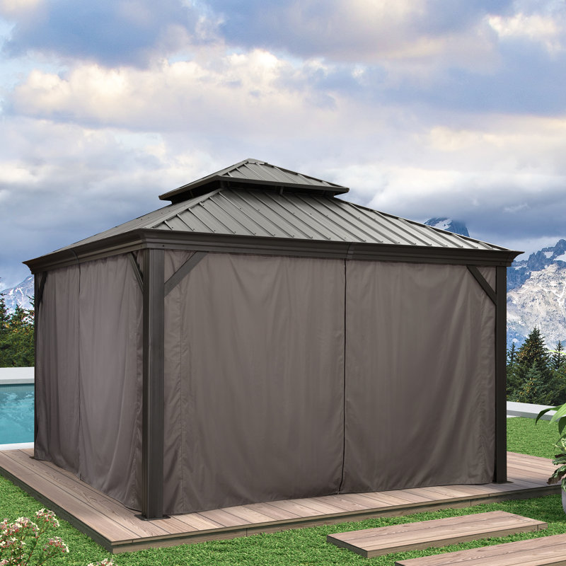 Aluminium Patio Gazebo, 3.7m x 3.7m