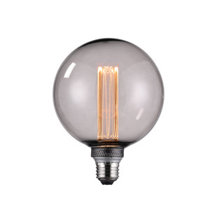 LED G125 Globe Edison Bulbs Dimmable, Smoke Gray, E26 Medium Base, 2200K Soft Warm
