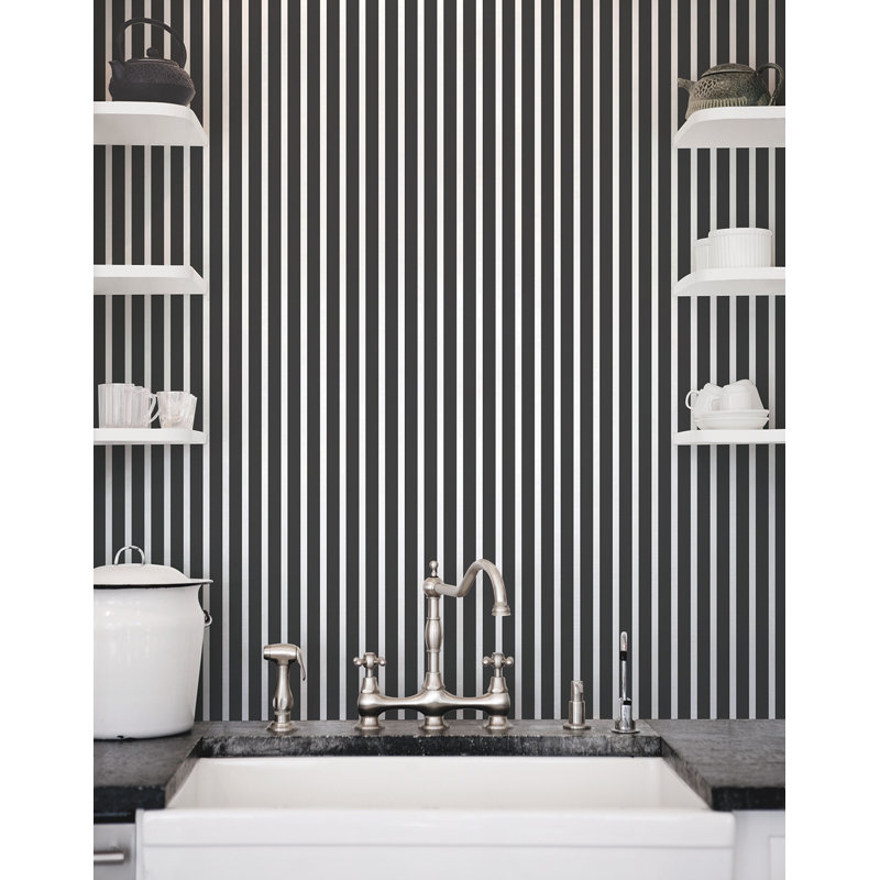 Ayden 10m x 53cm Matte Wallpaper Roll, Black/White