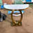Oval Ring Frame Half Moon Entryway Console Table