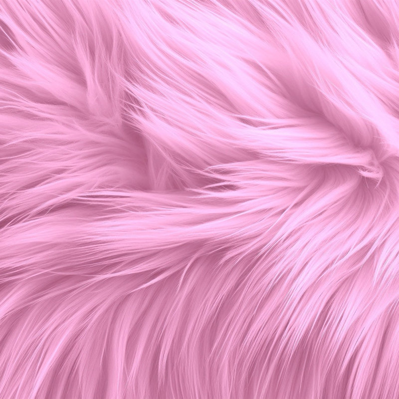 Fausse fourrure (1 verge prédécoupée) - Tissu en peluche artisanal, Rose