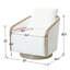 Fauteuil demi-tonneau pivotant en polyester de 30 po de largeur avec base en bois-903797198