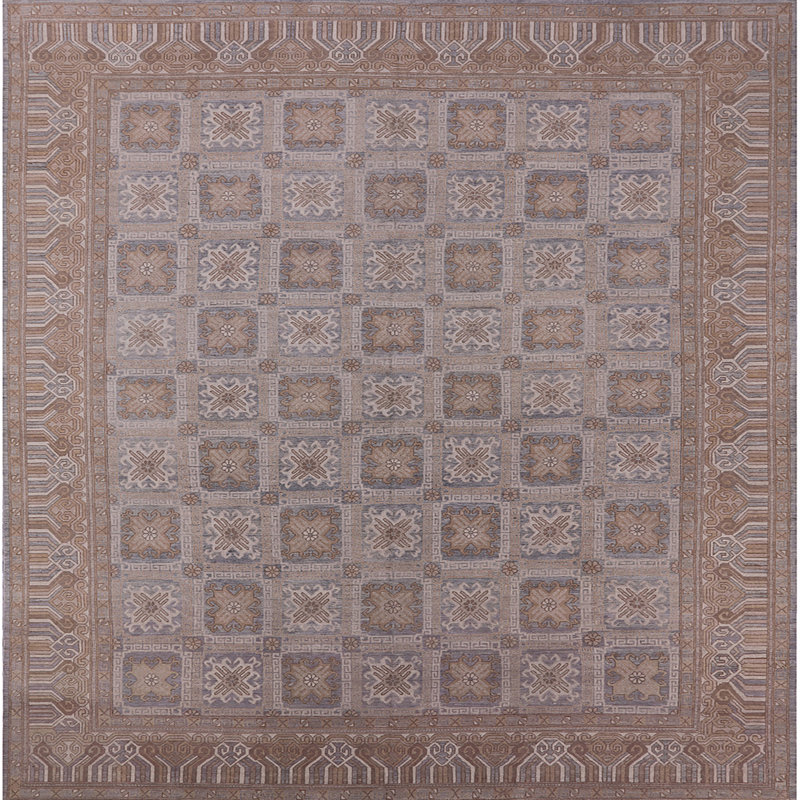 Tapis oriental gris / brun, Carré 4 pi