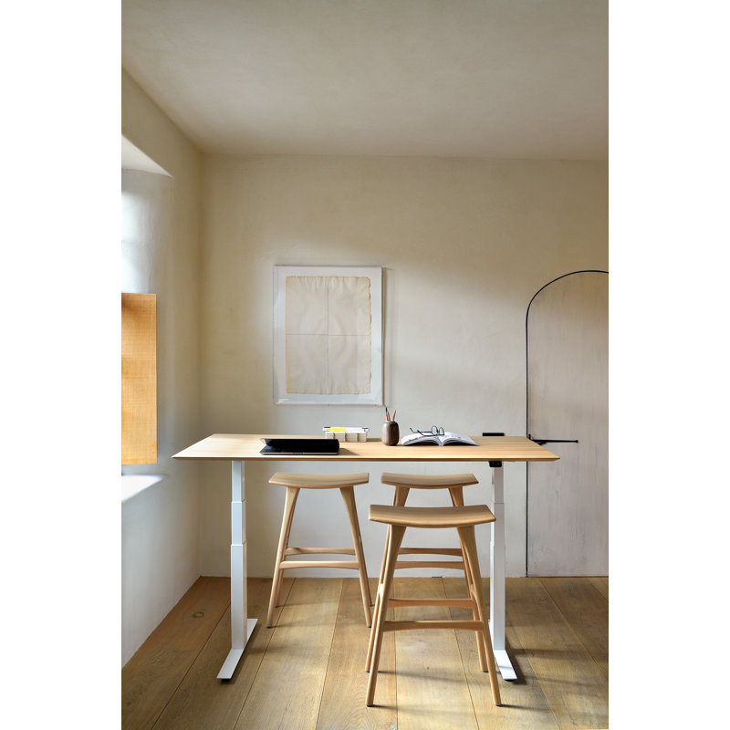 Osso Solid Wood Stool, Oak, Bar Stool (30.91" Seat Height)