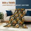 Plaid décoratif en flanelle à motif tournesol, couleur olive, 127 x 152 cm-135725826