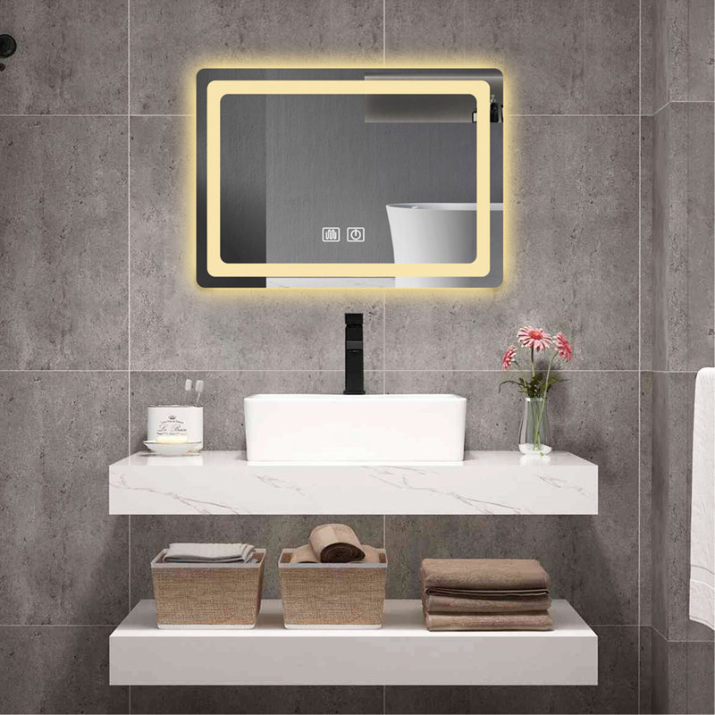 Advanced LED Bathroom Vanity Mirror With Multiple Practical Features For Ideal Bathroom Experience, 19.69" x 27.56"