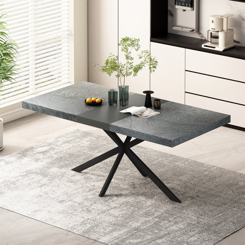 Table de salle à manger rectangulaire extensible 55,11 "-70,86"