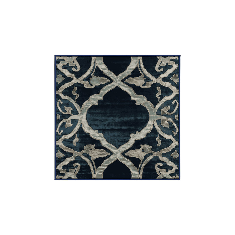 Tapis gris lavable à la machine, Carré 8 pi