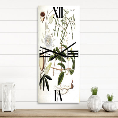 Horloge murale rétro Vintage Plant Life IV - Farmhouse