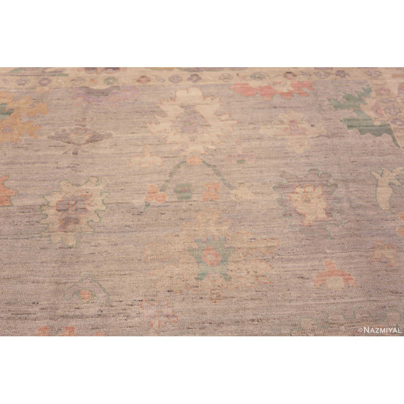 Tapis turc gris à motif tribal unique de conception unique Oushak