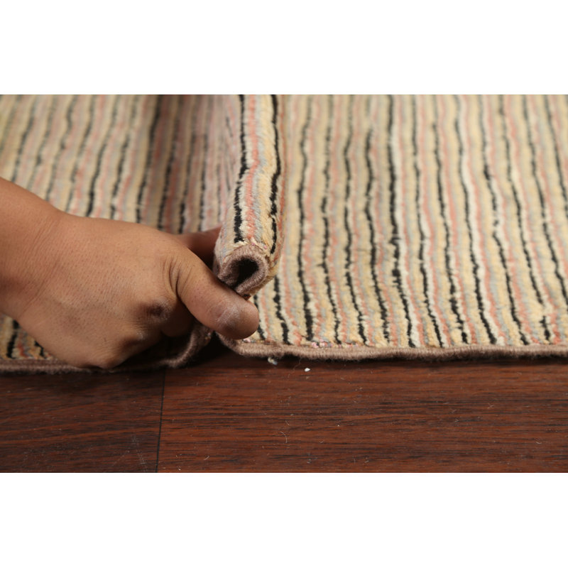 Tapis de couloir oriental rayé Gabbeh Kashkoli noué à la main