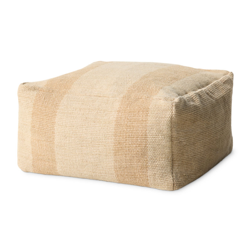 Leanne Ford x Loloi Rosemoor Brown Pouf, Beige