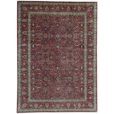 Hand-Knotted High-Quality Red Area Rug
