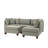 Reversible Polyfiber Sectional Sofa With Ottoman, Grey