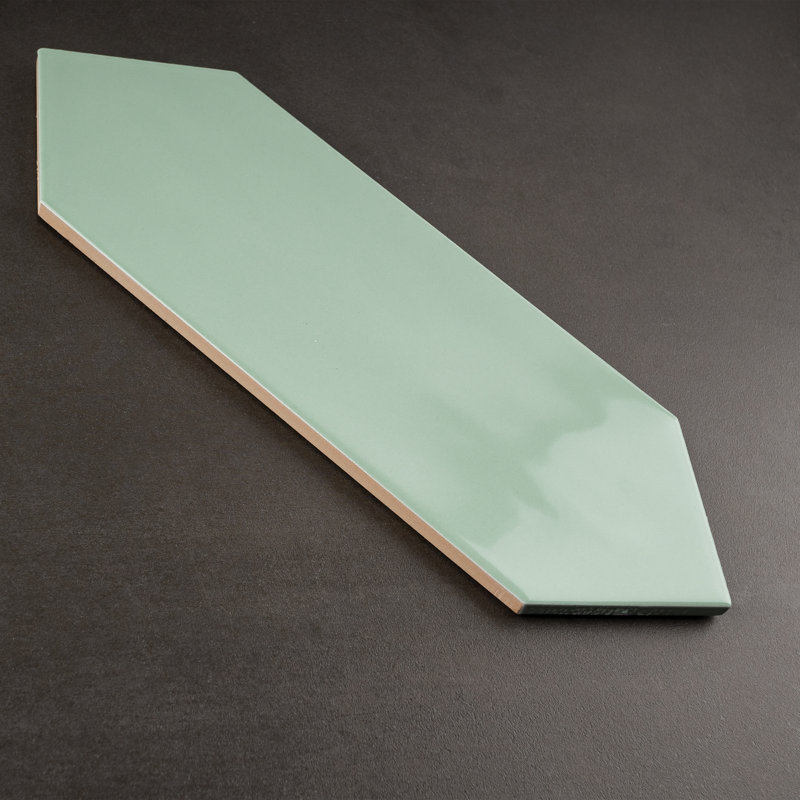 Carrelage mural en céramique polie 3,94 po x 11,81 po Taylor, Vert jade