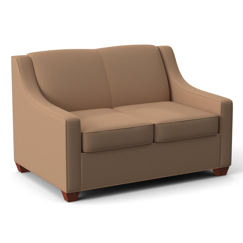 Phillips 52" Square Arm Loveseat with Reversible Cushions, Dorset Camel, BM Cherry
