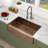 30"L x 21"W Rose Gold Undermount Farmhouse Kitchen Sink Deep Single Bowl Stainless Steel Sink with  Dish Drying Rack-125397390