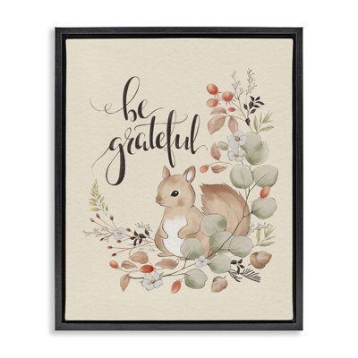  «Be Grateful Squirrel», art mural sur toile par Andrea Jasid Grassi