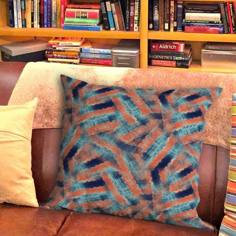 Abstract Outdoor Reversible Throw Pillow, 16" x 16"
