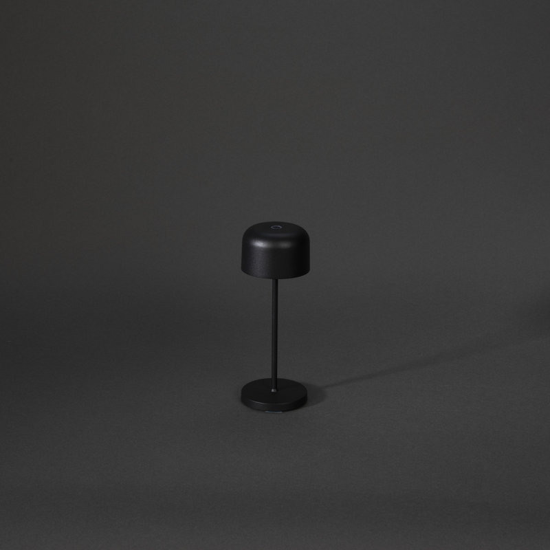 Lille Mini Cordless Table Lamp - USB Rechargeable, Dimmable LED, Elegant Design, Black, 20cm H x 7.5cm W x 7.5cm D