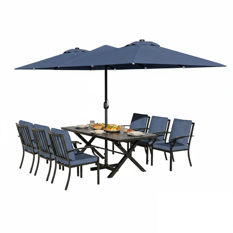 Ensemble de salle à manger pour 6 personnes Patio, Marine, Navy